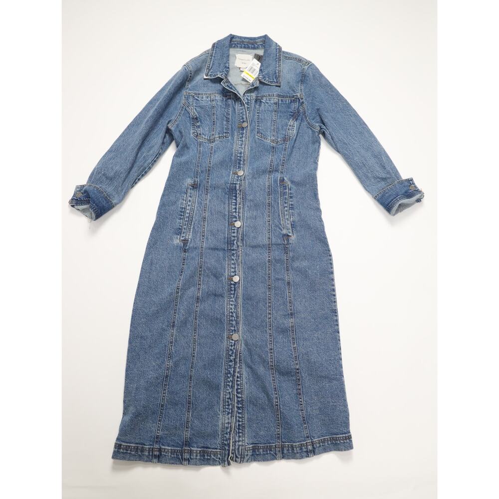Habitual Denim Midi Shirt Dress Button Front Collared Balsam Blue NWT Medium - Picture 6 of 13